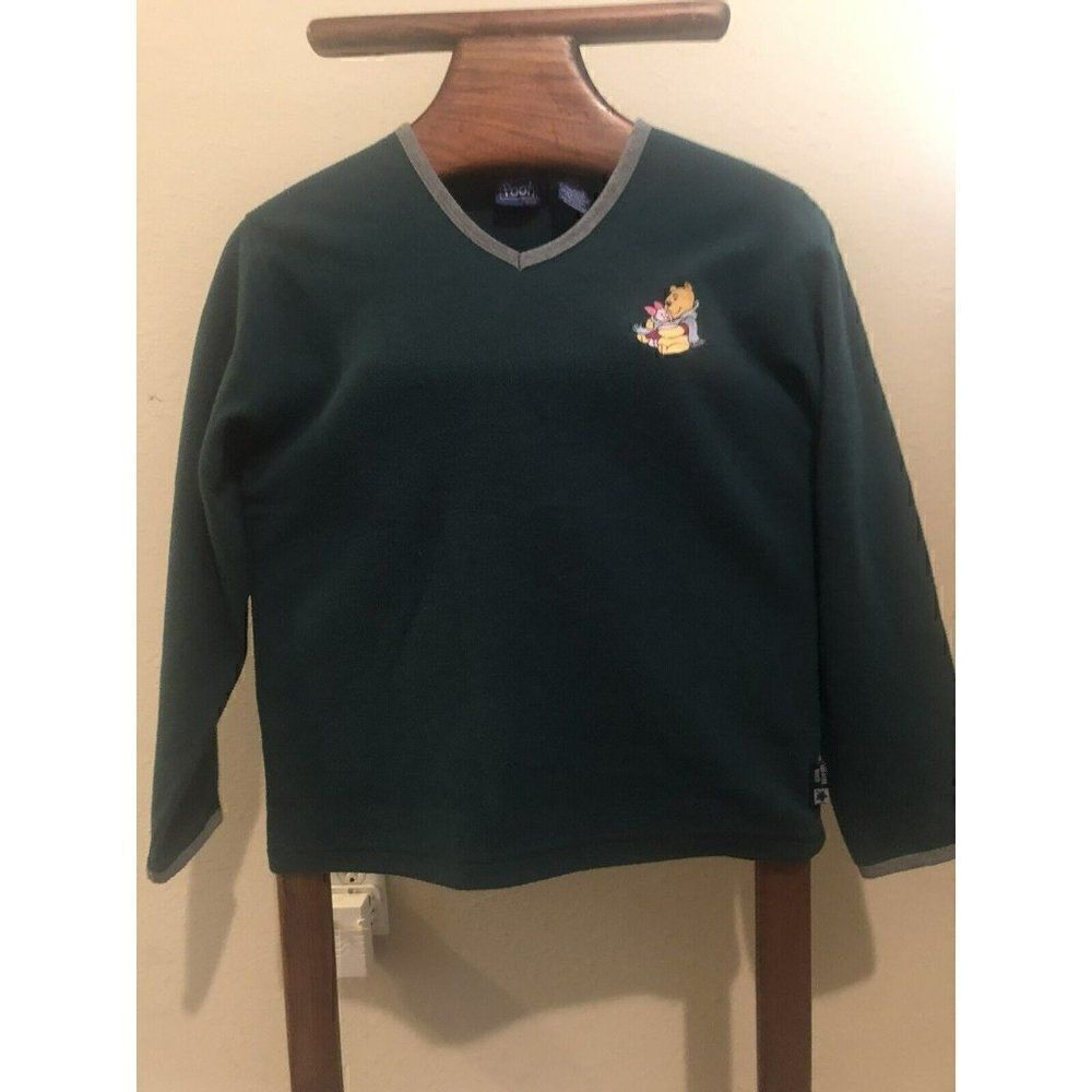 90s Disney Winnie Pooh Women Fleece pullover Green Size S